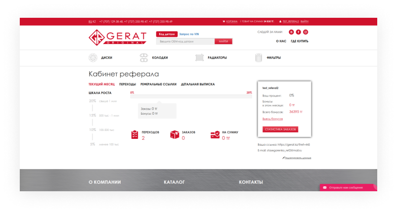 Gerat Distribution Online Store Development